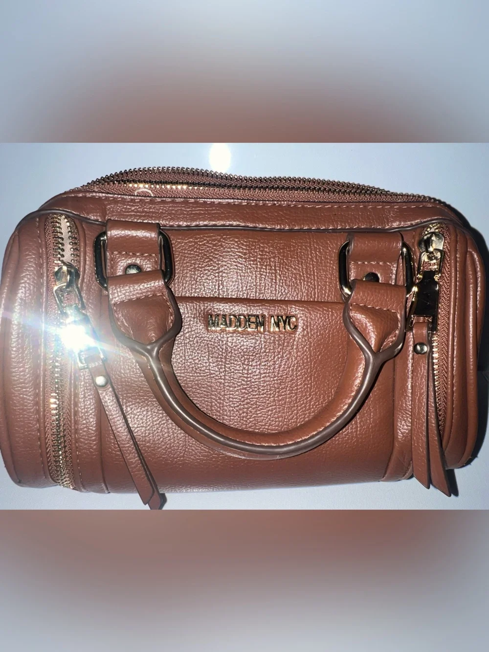 Madden NYC Women's Brown Structured Satchel Bag